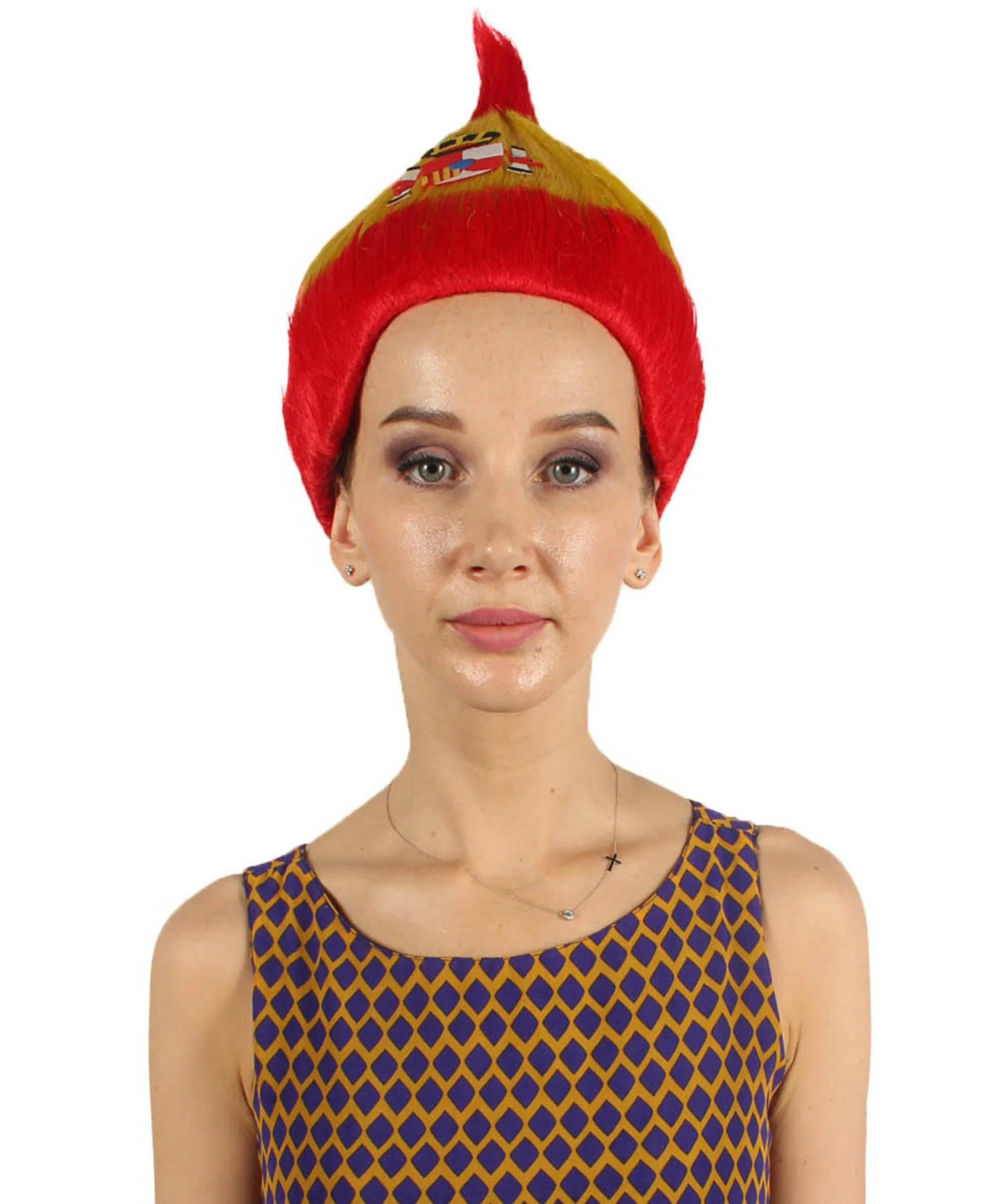 Spain Flag Sport Troll Wig | National Pride | Premium Breathable Capless Cap