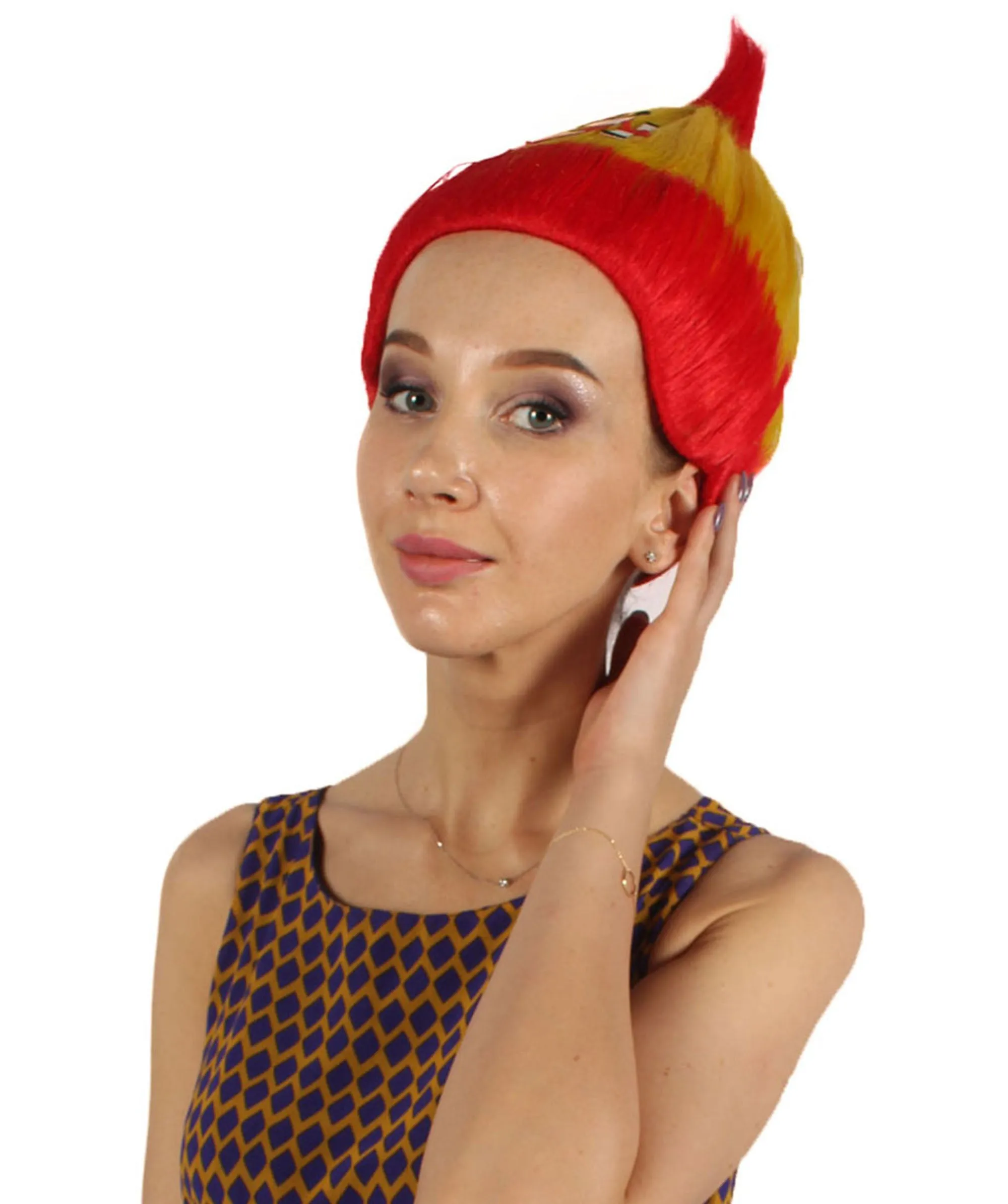 Spain Flag Sport Troll Wig | National Pride | Premium Breathable Capless Cap