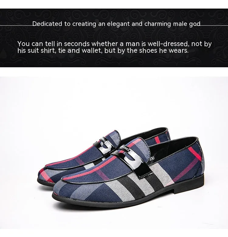 Spring Plaid British Pointed Casual Shoes