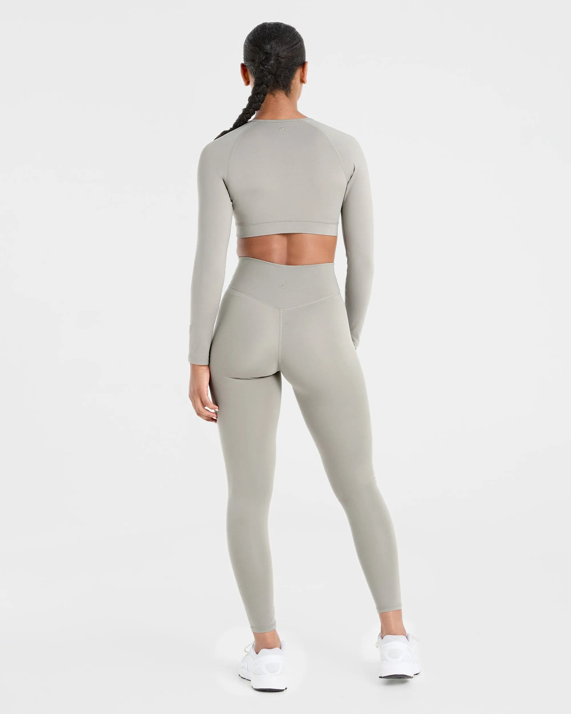 Staple Long Sleeve Crop Top - Washed Olive