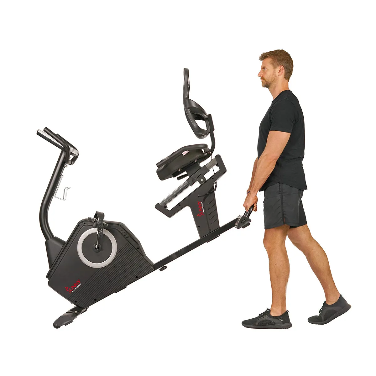 Stationary Recumbent Bike w/ Programmable Display, 16 Level Magnetic Resistance & Device Holder