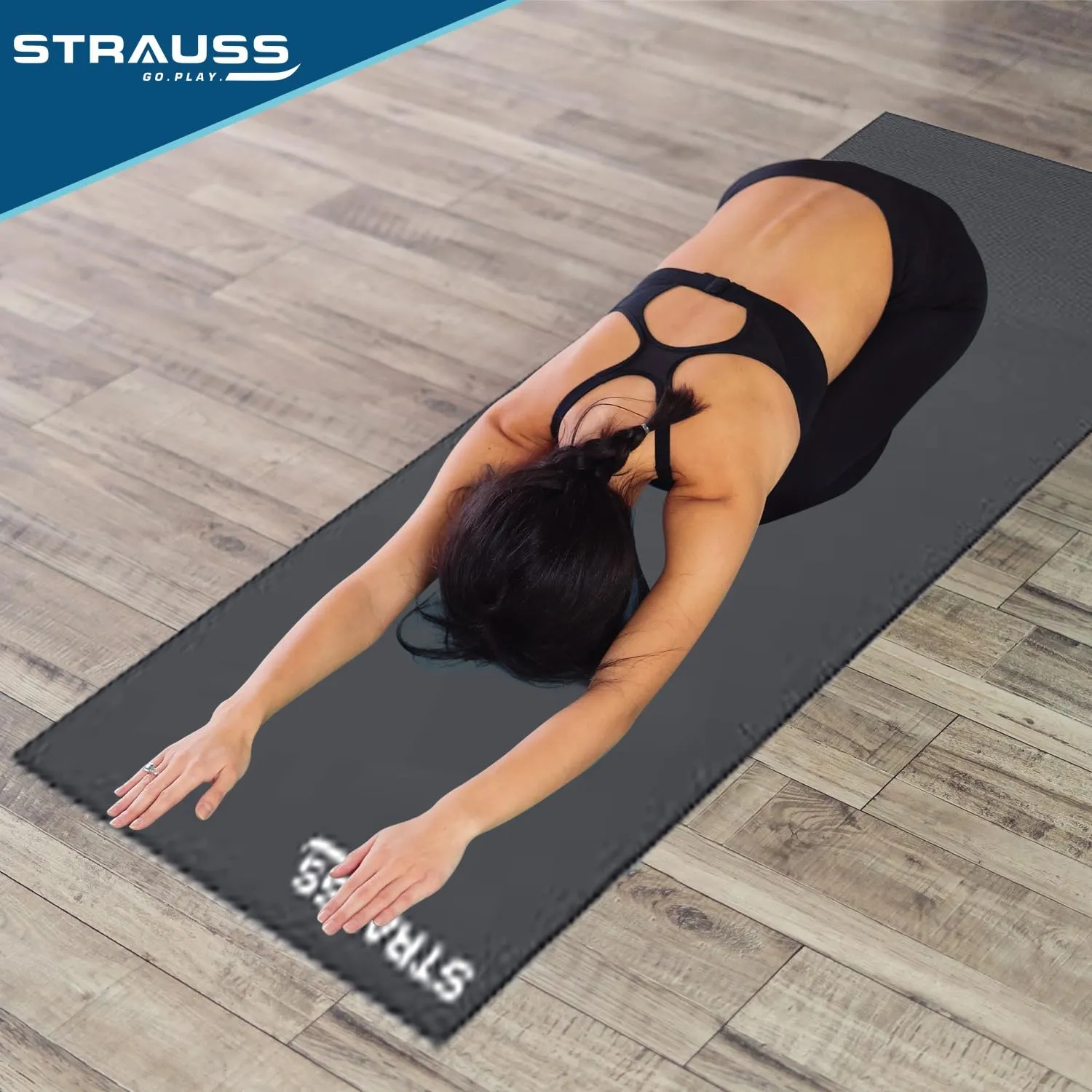 Strauss Yoga Mat, 6mm, (Dark Grey)