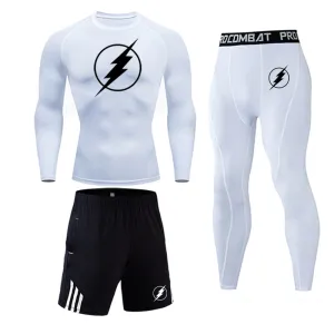 Super hero flash Quick-drying Compression Men Sports Suit