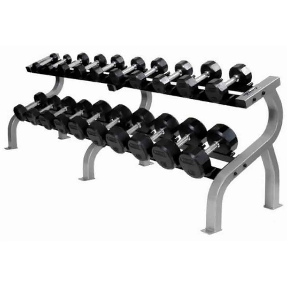 TROY 55 lbs to 125 lbs 12-Sided Rubber Encased Dumbbell Set - No Rack