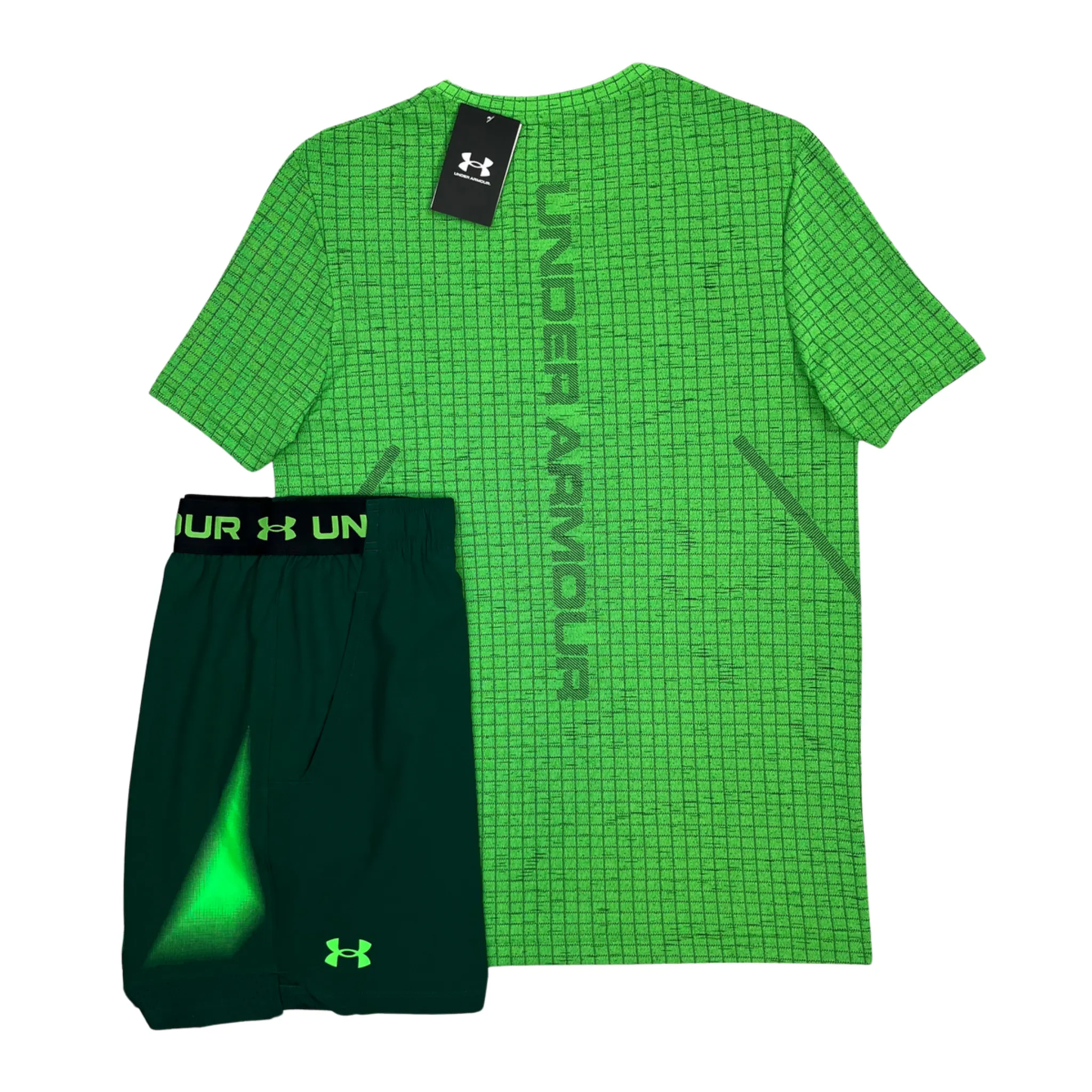 Under Armour Seamless Grid Tshirt / Shorts Set - Green