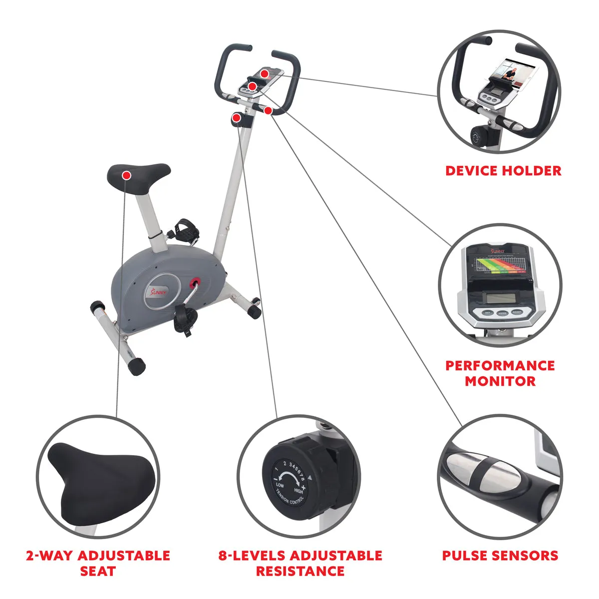 Upright Magnetic Resistance Exercise Bike