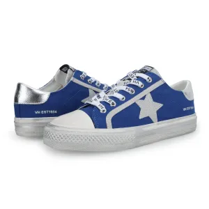 VH LACED NAVY BLUE SILVER POP LOW TOP(Royal blue!)