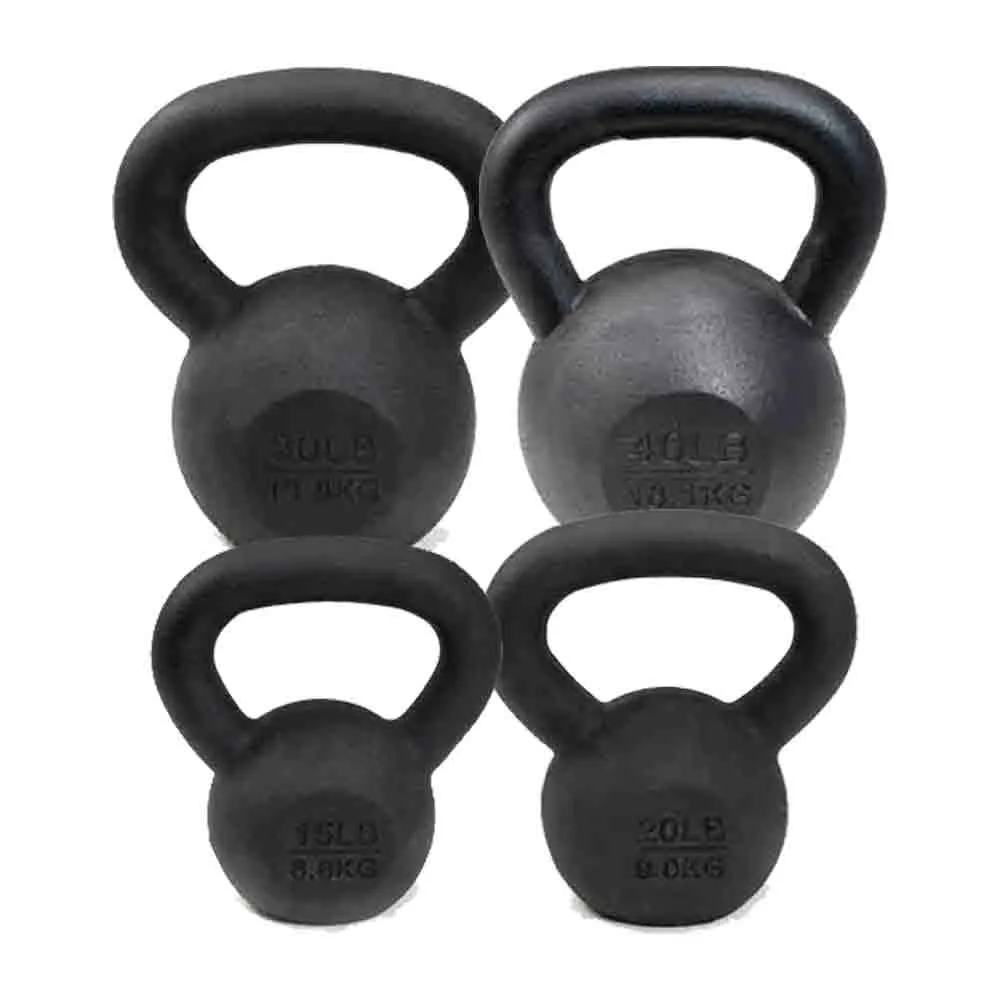 VTX 15 lb to 40 lb 4 Piece Cast Iron Kettlebell Set