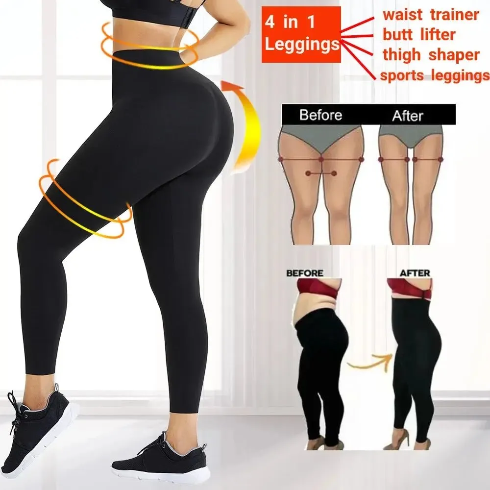 WaistDear Women's High Waist Trainer Leggings - Slimming Corset Shapewear