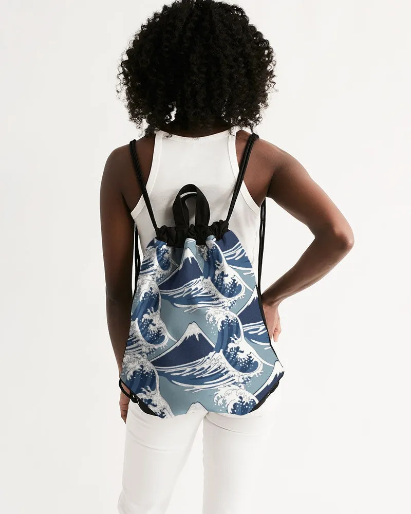 Waves Pattern Canvas Drawstring Bag