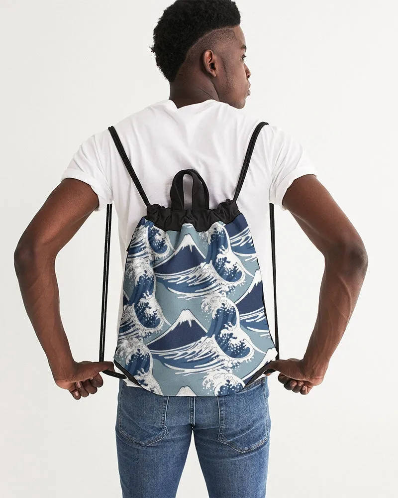 Waves Pattern Canvas Drawstring Bag