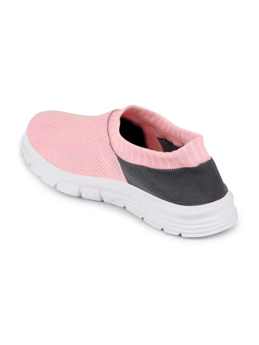 Women Pink/Black Sports Slip-On Walking Shoes