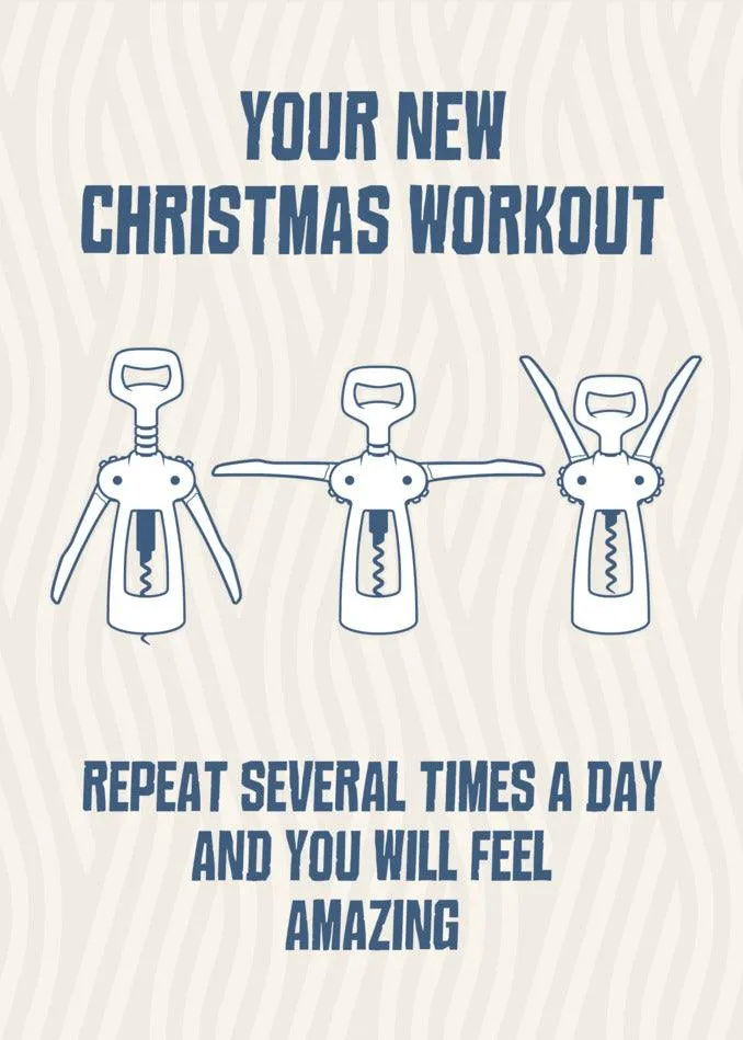 Workout Funny Christmas Card