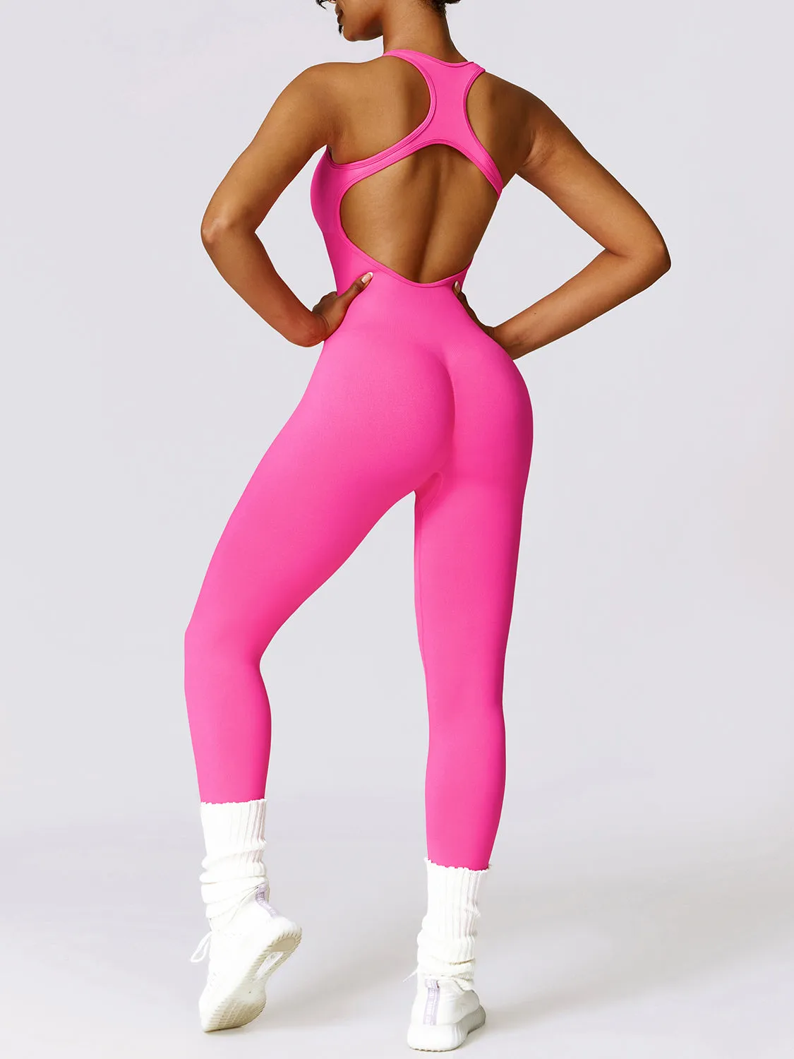 Workout Jumpsuit Sexy Women's Yoga Leggings Romper Nylon and Spandex Fast Dry Backless  Sports Premium Luxury