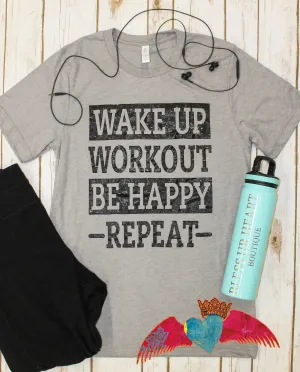 Workout/Repeat Crew Neck Tee