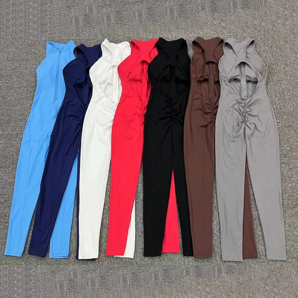 Zipper One Piece Jumpsuit