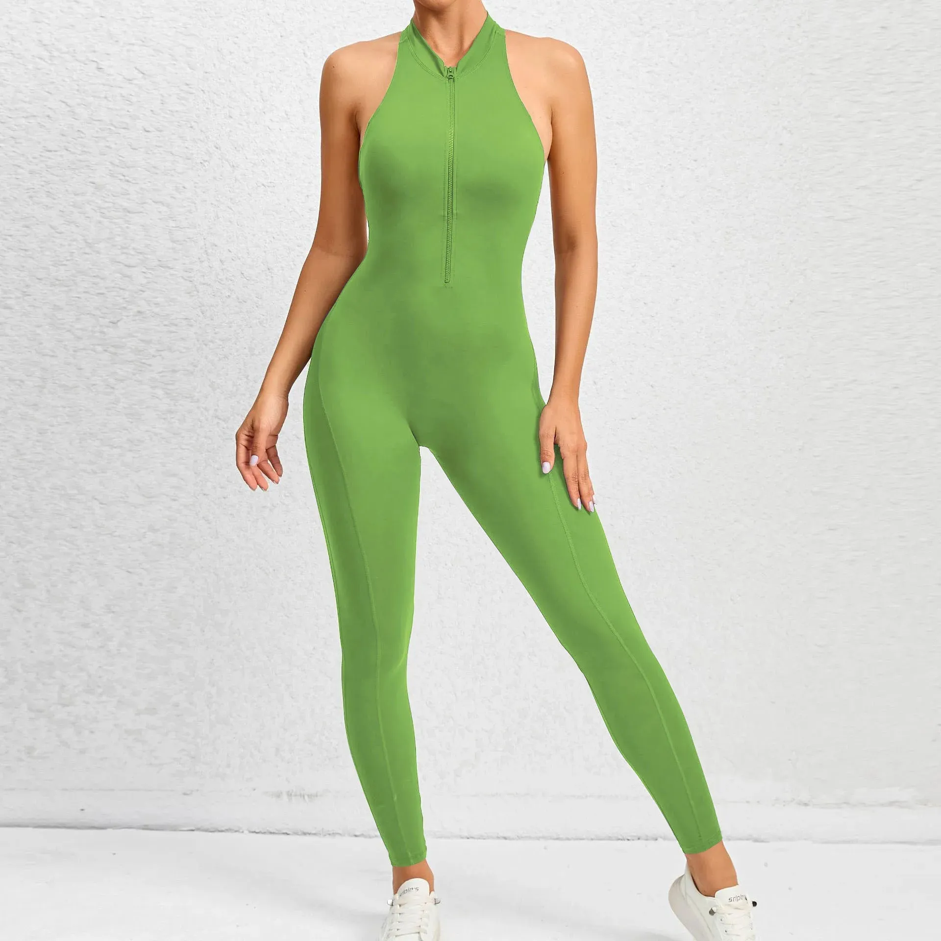 Zipper One Piece Jumpsuit