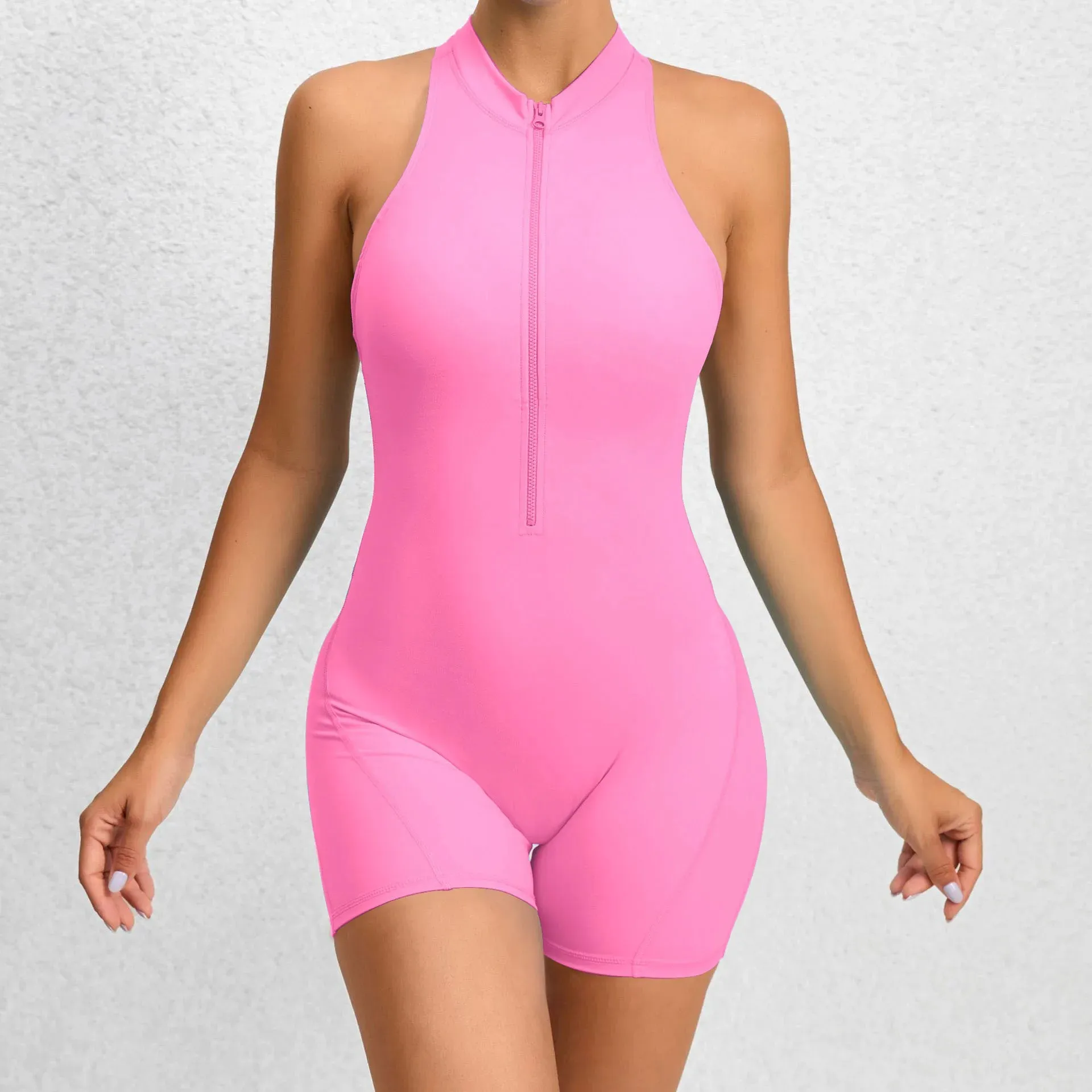 Zipper One Piece Jumpsuit