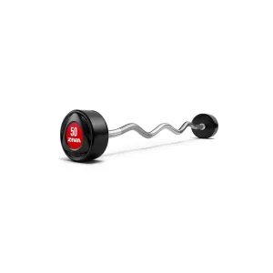 ZIVA SL Premium Urethane EZ Curl Barbell - 35KGS (Black & White)